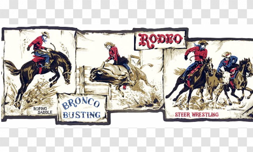 Rodeo Calf Roping Horse Cowboy Team - Border Transparent PNG