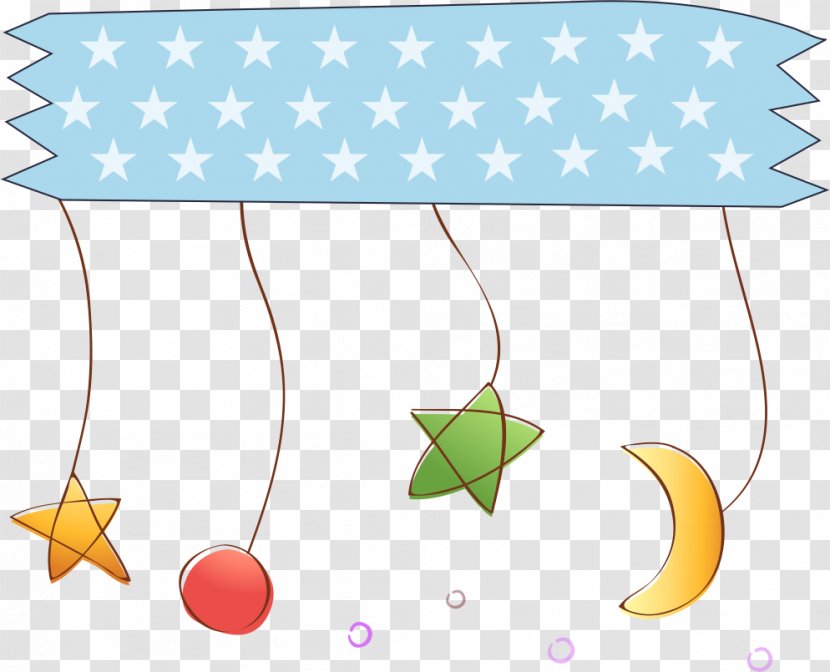 Adobe Illustrator Illustration - Area - Lovely Moon And Stars Ornaments Transparent PNG