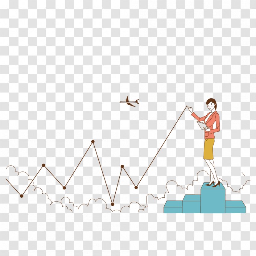 Drawing Download Illustration - Woman A Line Chart Transparent PNG