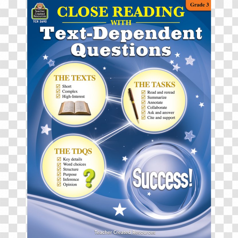 Close Reading Using Text-Dependent Questions Grade 3 Comprehension - Text - Subordinate Transparent PNG