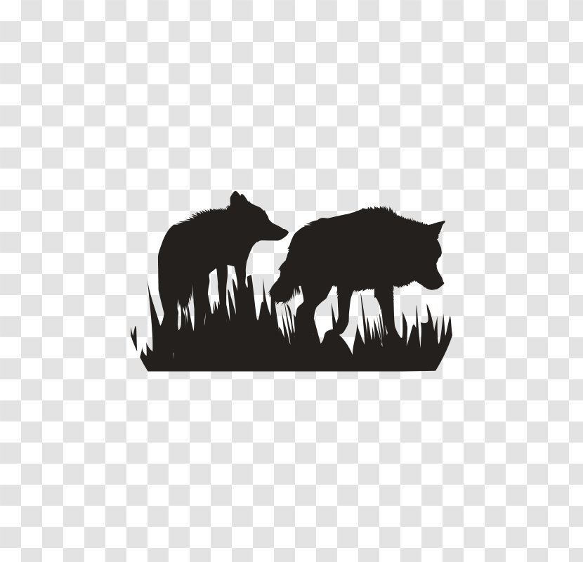 Gray Wolf Never Cry White Fang Clip Art - Black And Transparent PNG