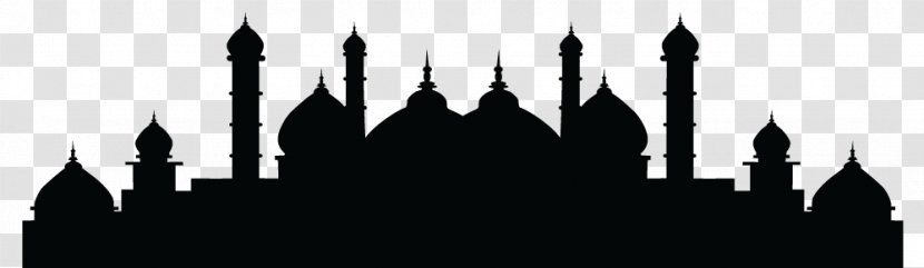 Mosque Silhouette Mecca Islam - Monochrome Photography Transparent PNG