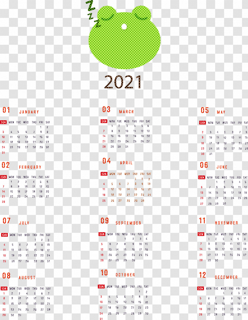 Printable 2021 Yearly Calendar 2021 Yearly Calendar Transparent PNG