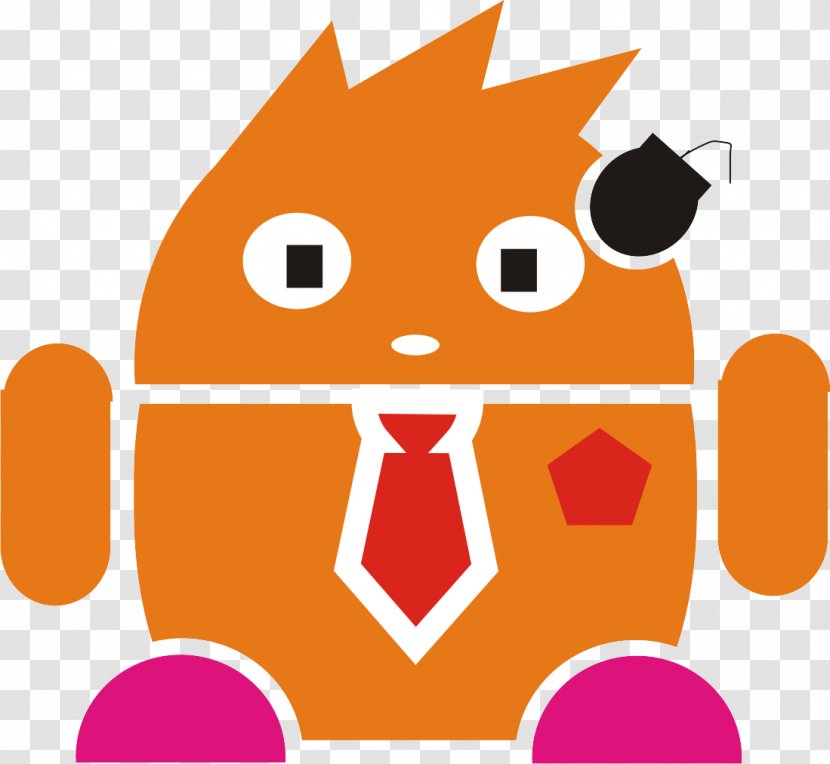 Cartoon Line Character Clip Art - Orange Transparent PNG