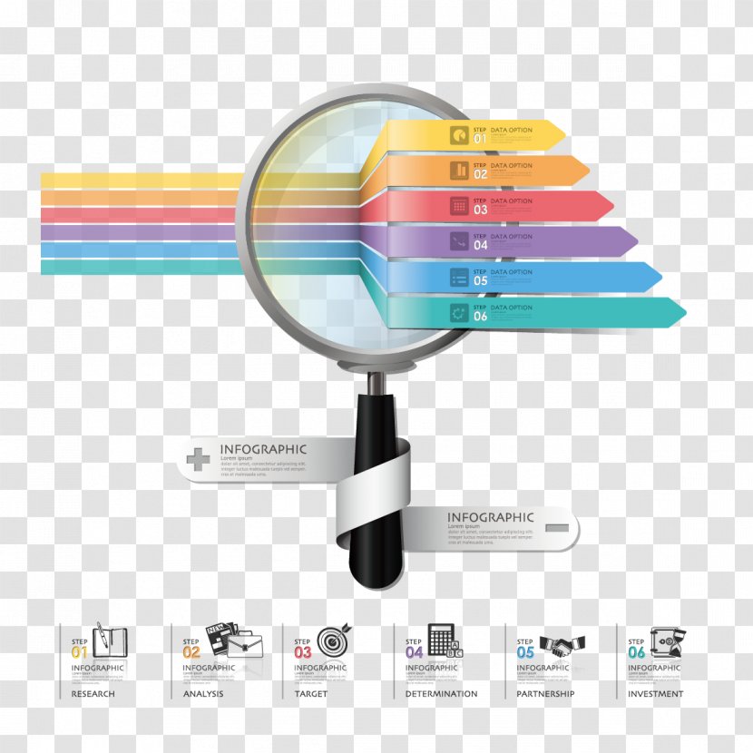 Infographic Finance Chart - Information - Vector Magnifying Glass Transparent PNG