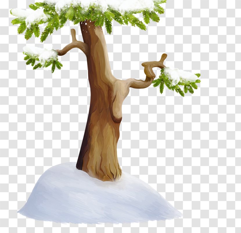 Tree Snow Wood - Flowerpot - Hand-painted Trees Transparent PNG