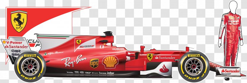Formula Racing One Car Ferrari SF70H 2017 World Championship - Vehicle Transparent PNG
