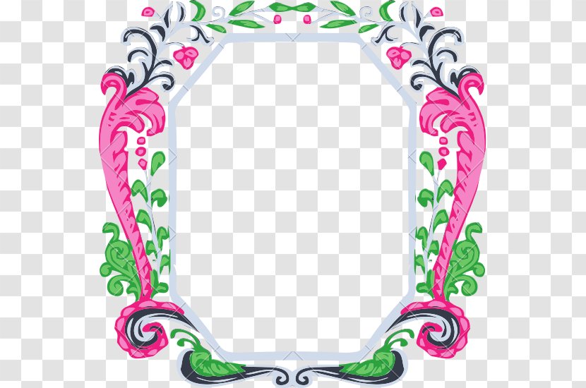 Picture Frames Body Jewellery Clip Art - Pink - Vintage Border Transparent PNG