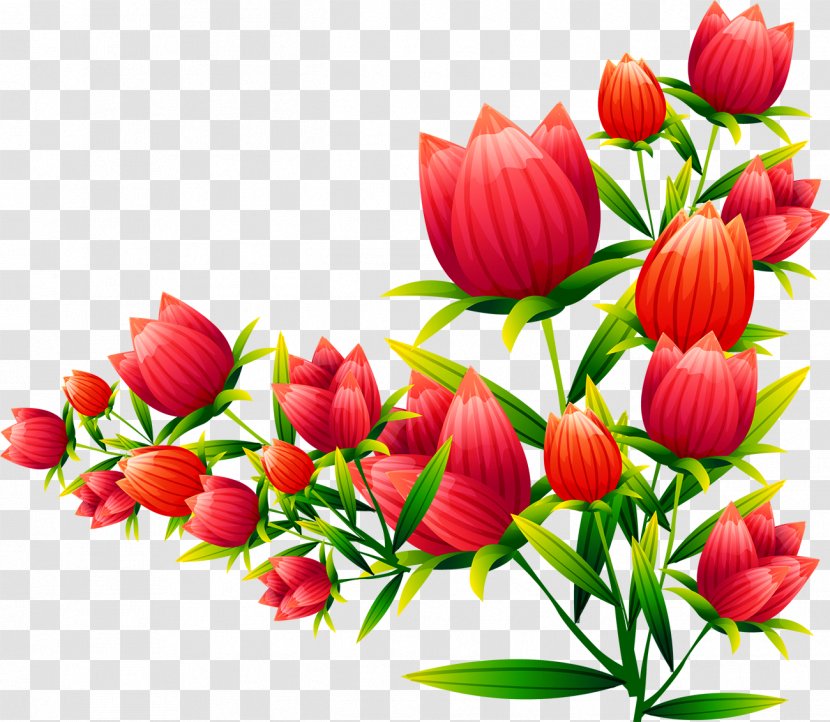 Floral Design Tulip Flower Euclidean Vector - Tulips Decorative Corner Transparent PNG