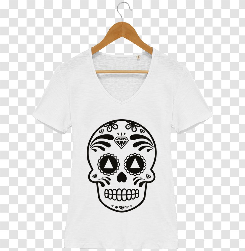 Calavera T-shirt Skull And Crossbones Day Of The Dead - Glass - White Design Transparent PNG