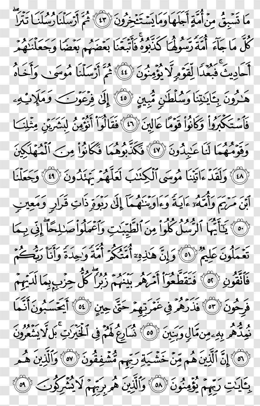 Quran Adh-Dhariyat Surah Al-Mu'minoon Islam - Number - Kareem Transparent PNG