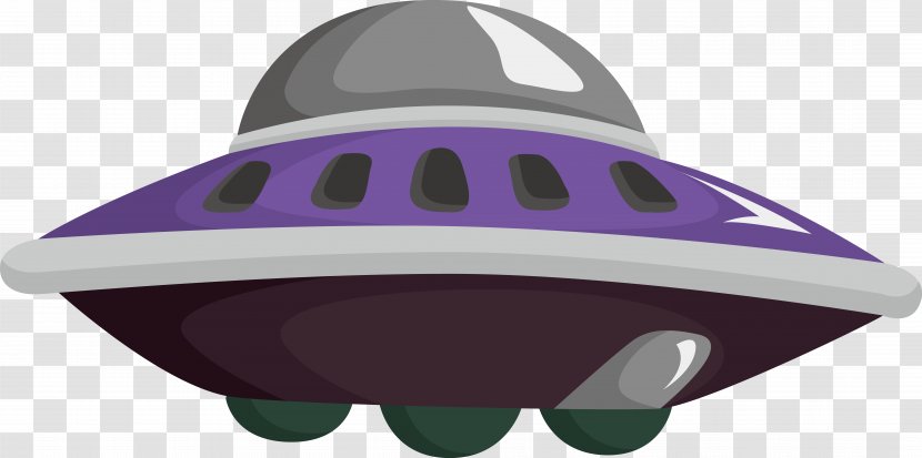 Unidentified Flying Object Spacecraft Saucer Cartoon - Purple - Hat Material Modification Transparent PNG