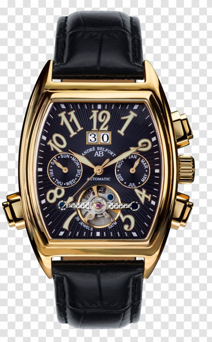 Automatic Watch Clock Strap Fossil Men's Townsman - Black Transparent PNG