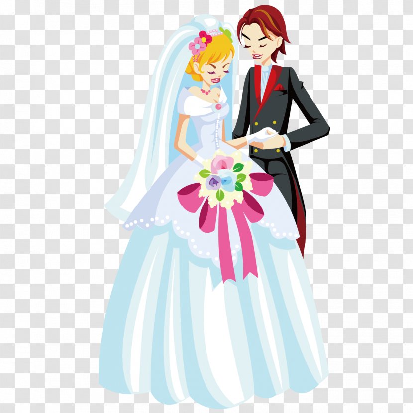 Bridegroom Wedding Marriage - Silhouette - Groom And Bride Transparent PNG