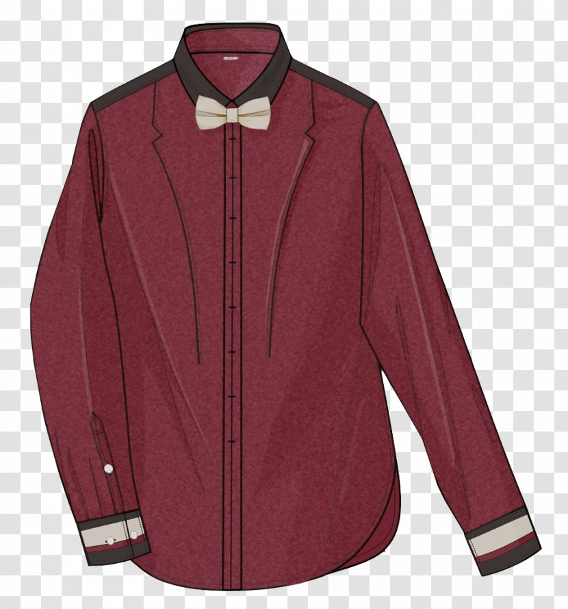 Sleeve Red Clothing Top - Bow Tie - Wine Shirt Transparent PNG