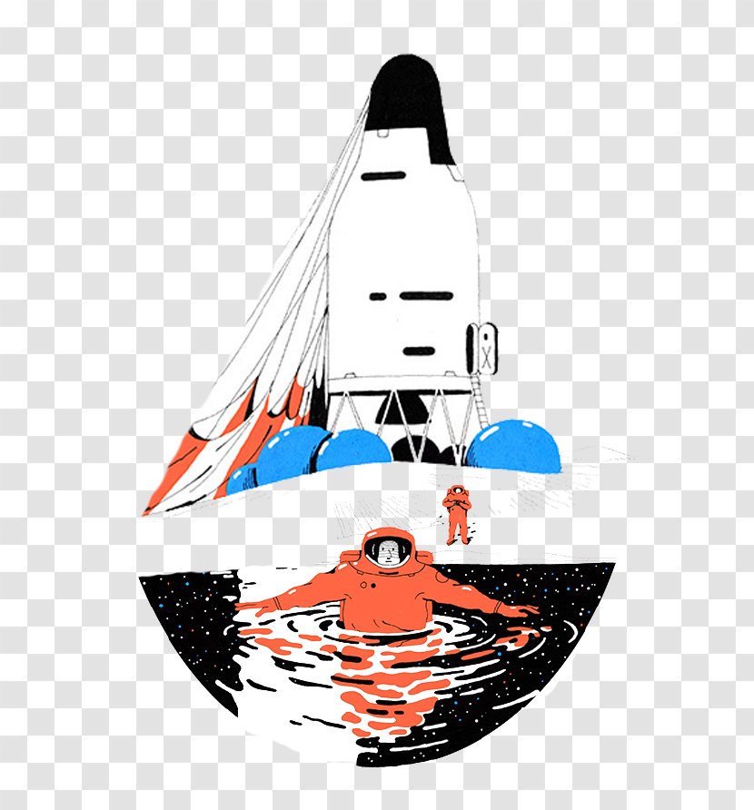 Illustrator Graphic Design Astronaut Illustration - Art - Cartoon Rocket Launch Transparent PNG
