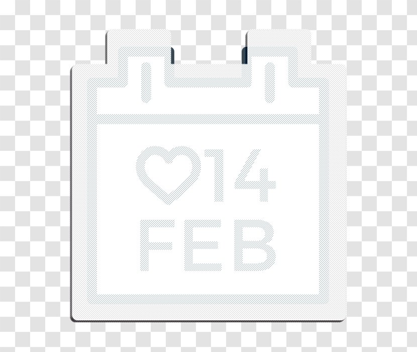 Calendar Icon Valentines - White - Paper Text Transparent PNG