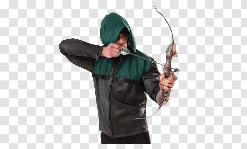 Green Arrow Bow And Costume Oliver Queen - Hoodie Transparent PNG