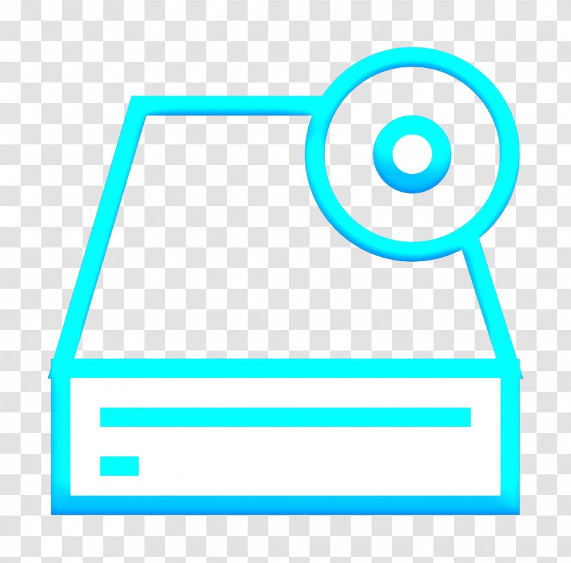 Cd Icon Cddrive Device - Electric Blue Aqua Transparent PNG