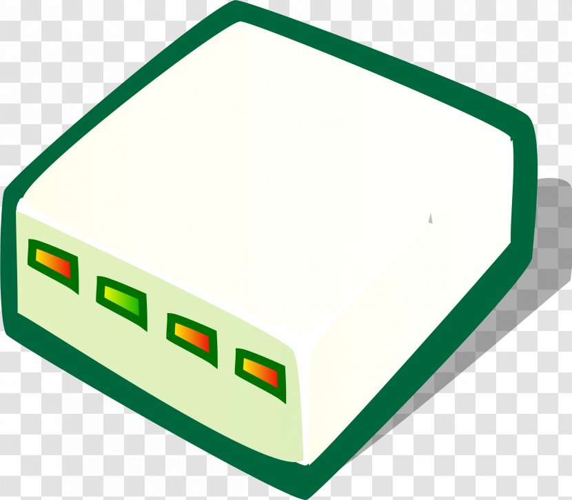 Modem Router Clip Art - Green Transparent PNG