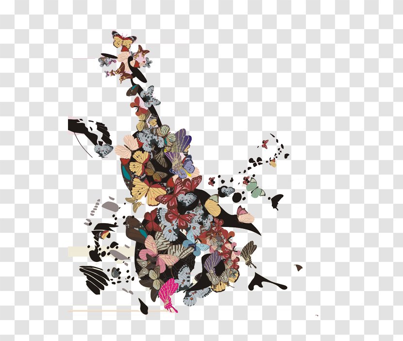 Visual Arts Butterfly Lovers Violin Concerto Illustration - Tree - Guitar Transparent PNG