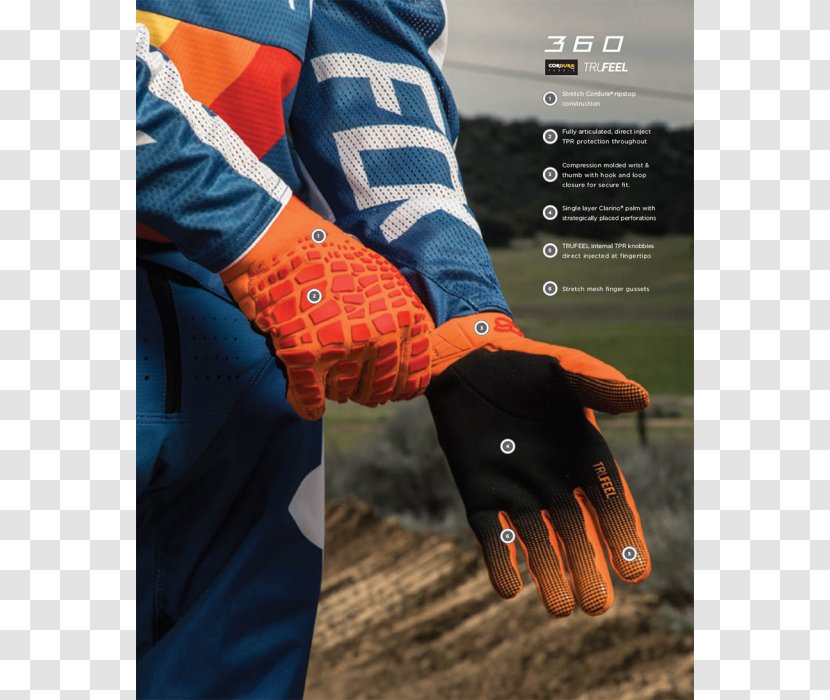 Motocross Glove Fox Racing Enduro BMX - Mxdeals Transparent PNG