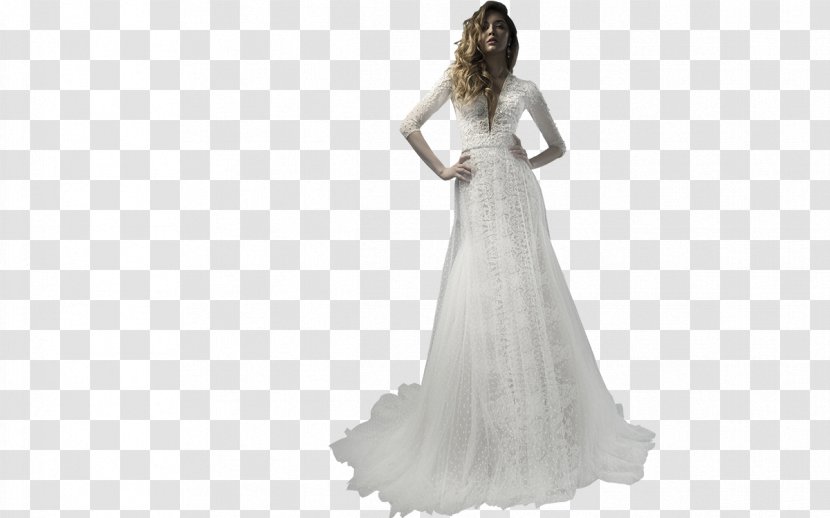 Wedding Dress Shoulder Party Gown - Silhouette Transparent PNG