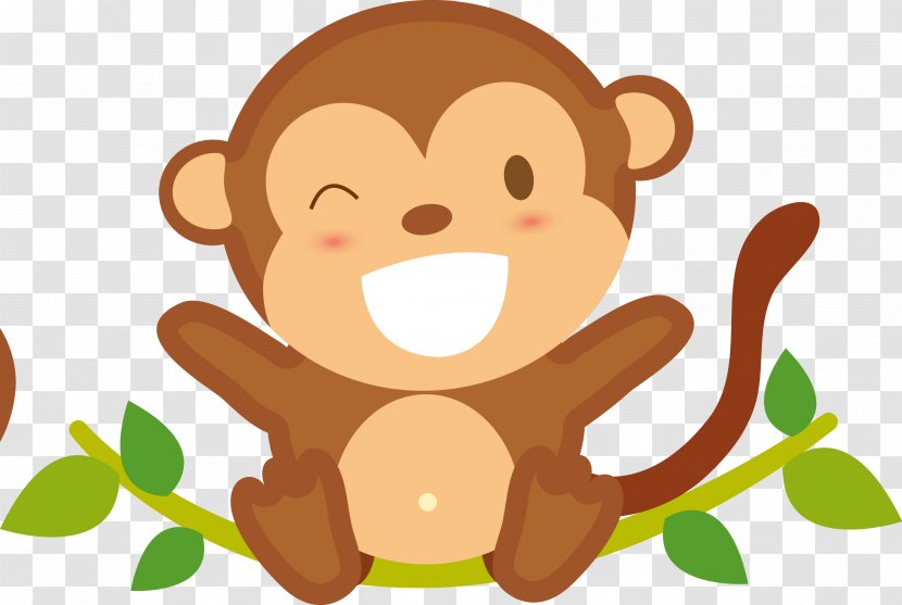 Cartoon Monkey - Carnivoran - Baby Play HD Picture Transparent PNG