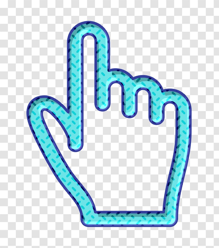 Click Icon Finger Touch - Aqua - Hand Transparent PNG
