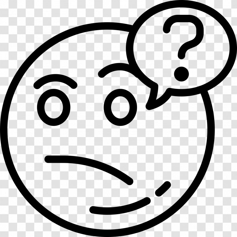 Smiley Emoticon Question Mark - Line Art Transparent PNG