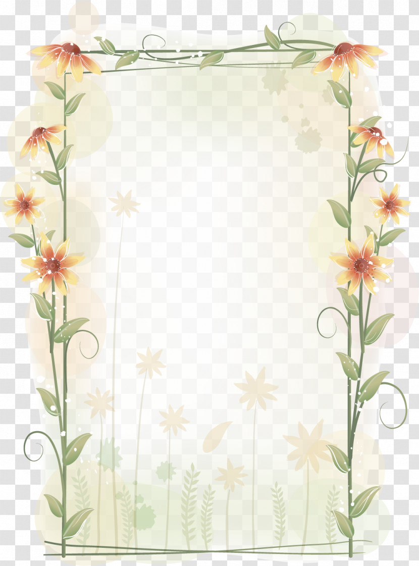 Flower Rectangular Frame Floral Rectangular Frame Transparent PNG