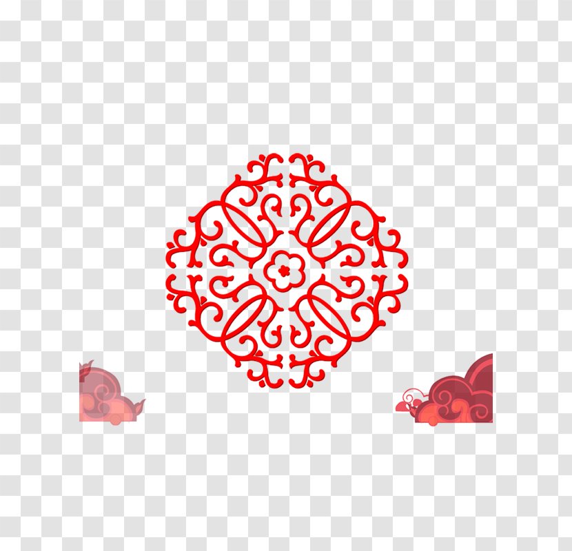 Papercutting Chinese New Year Paper Cutting Tradition Pattern - Symmetry - Elegant Floral Border Transparent PNG