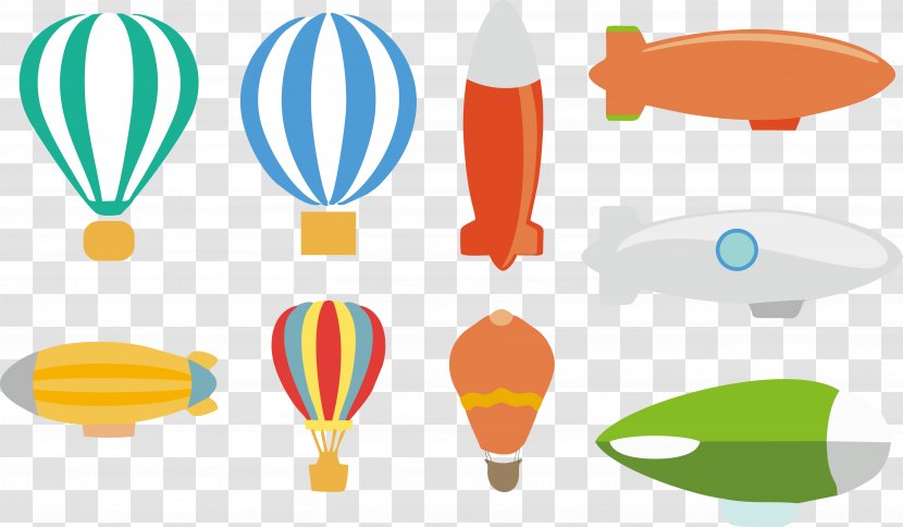 Airplane Balloon Rocket Orange - Drawing Transparent PNG