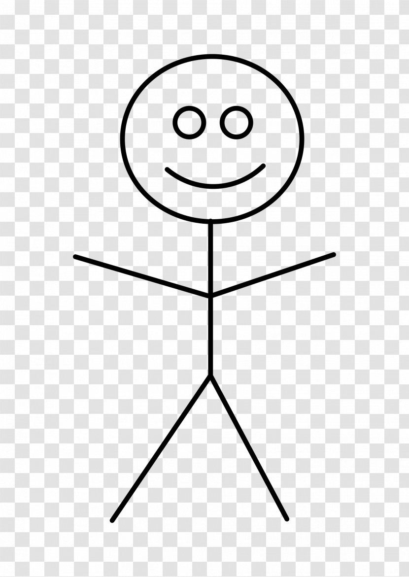 Stick Figure Drawing Clip Art - Black And White Transparent PNG