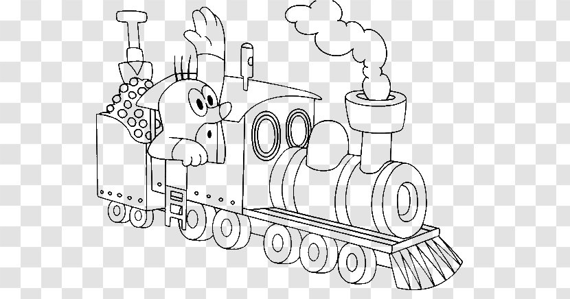 Coloring Book Train Child Steam Locomotive Mole Day - Diesel Transparent PNG