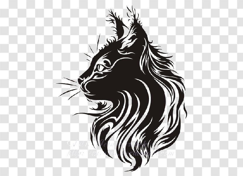 Cat Tattoo Image Drawing Wolf - Whiskers Transparent PNG