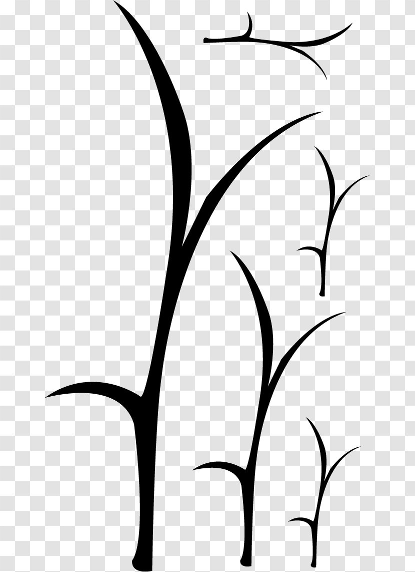 Twig Silhouette Line Art Plant Stem Clip - Artwork - Vinilo Transparent PNG