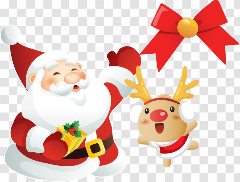 Santa Claus Deer Christmas - Vector Material Transparent PNG