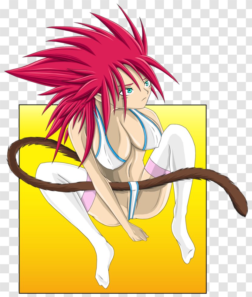 Goku Super Saiyan Red Hair Drawing - Heart Transparent PNG