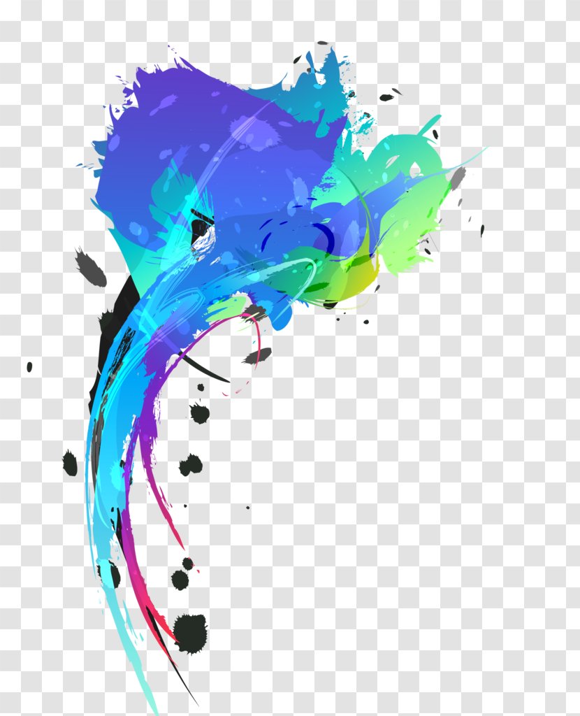 Color Ink Splash Desktop Wallpaper Blue - Art - Design Transparent PNG