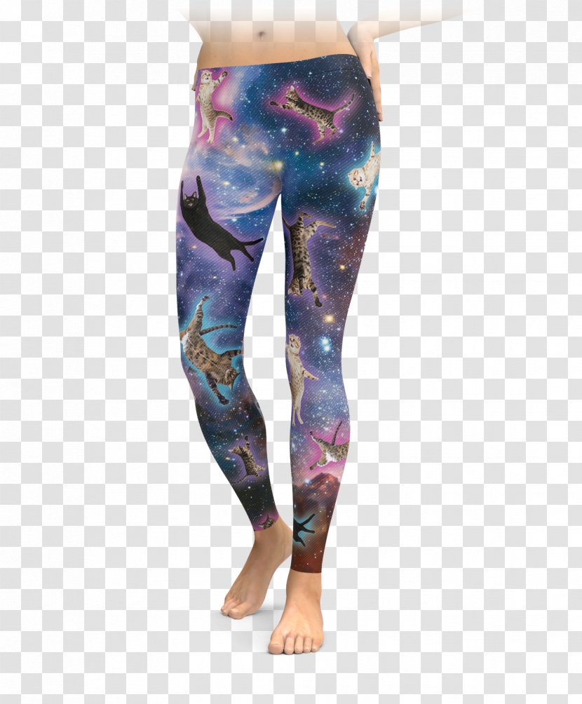 Leggings Cat Yoga Pants Hoodie Tights - Frame - Galaxy Transparent PNG