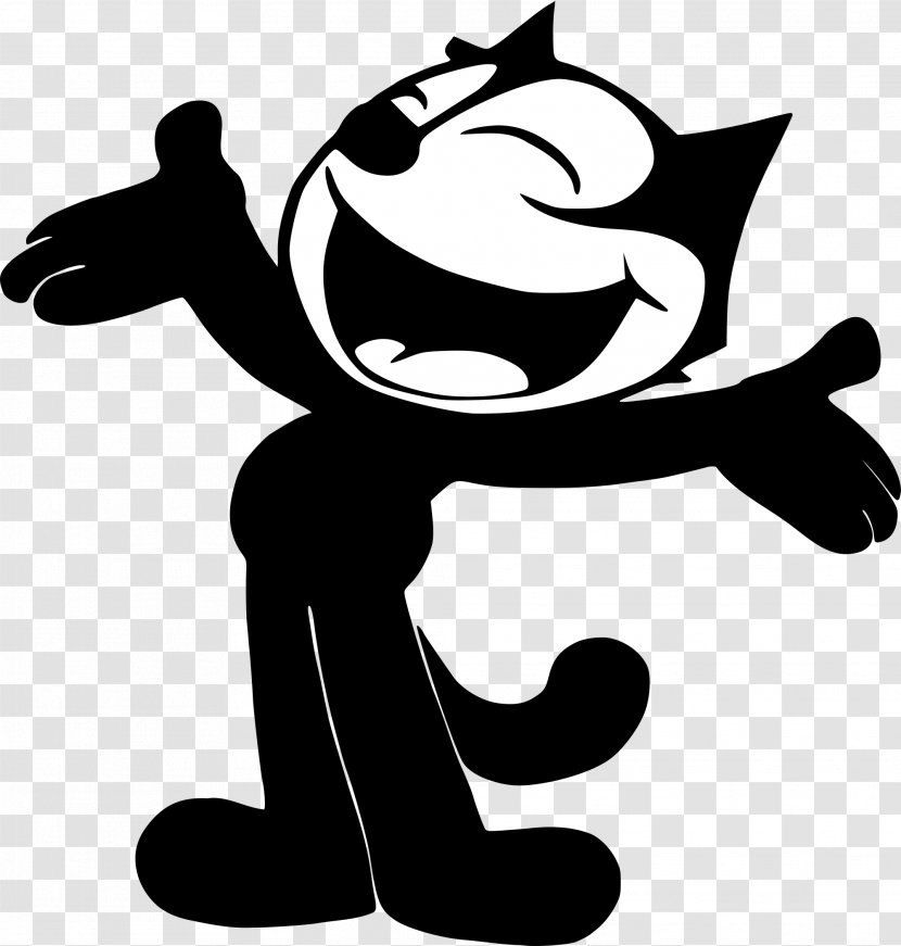 The 50 Greatest Cartoons Felix Cat Animated Cartoon Character - Monochrome Photography - Pictures Transparent PNG
