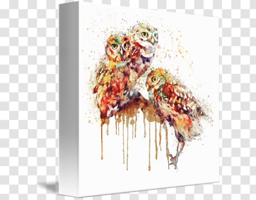 Watercolor Painting Owl Art Mixed Media - Printmaking Transparent PNG