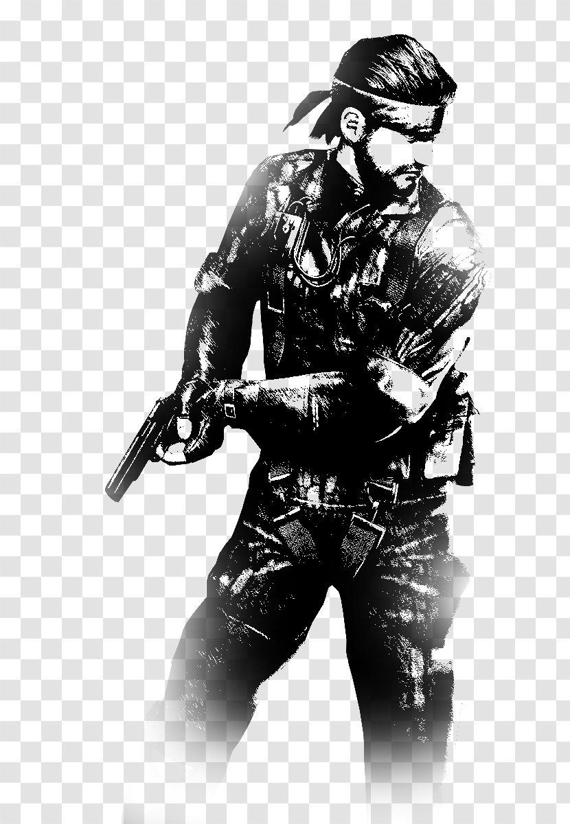 DeviantArt Soldier Big Boss Military - Monochrome Photography - Solid Snake Transparent PNG