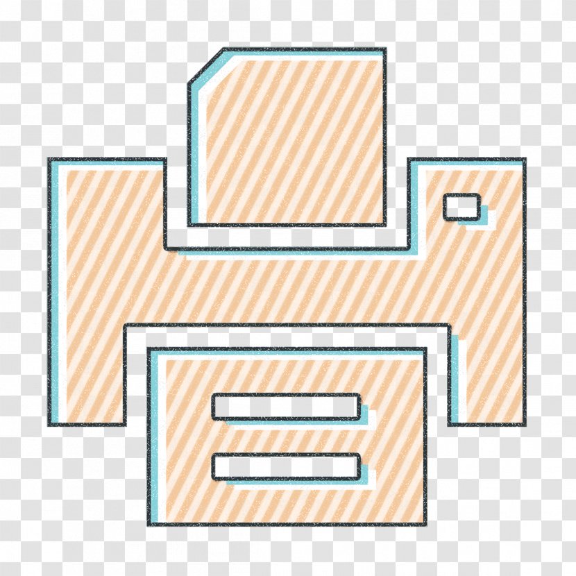 Machine Icon Outline Papper - Rectangle Printer Transparent PNG