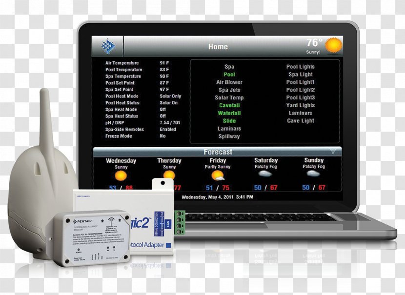 Hot Tub Swimming Pool Pentair Ltd Salt Water Chlorination - Display Device - Control Panel Transparent PNG