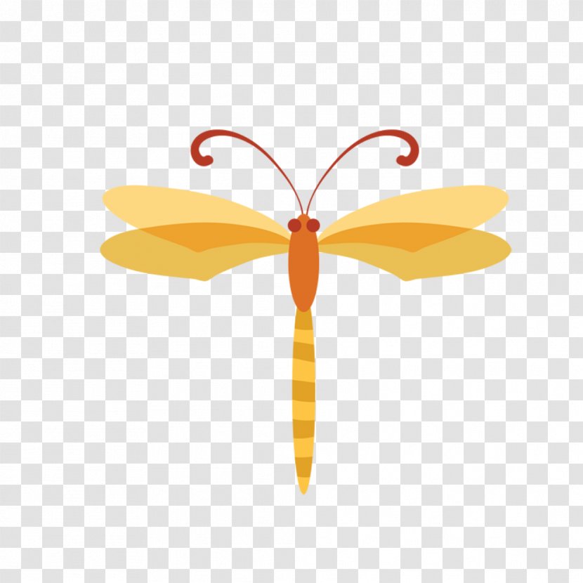 Butterfly Cartoon Illustration - Arthropod - Yellow Dragonfly Transparent PNG