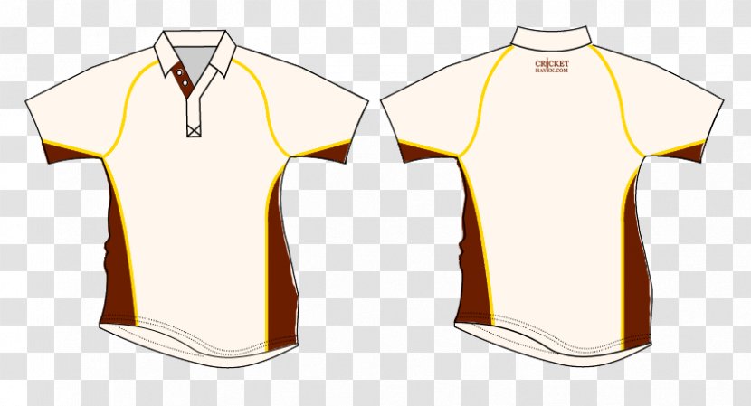 T-shirt Shoulder Sleeve Collar - Yellow - Cricket Jersey Transparent PNG