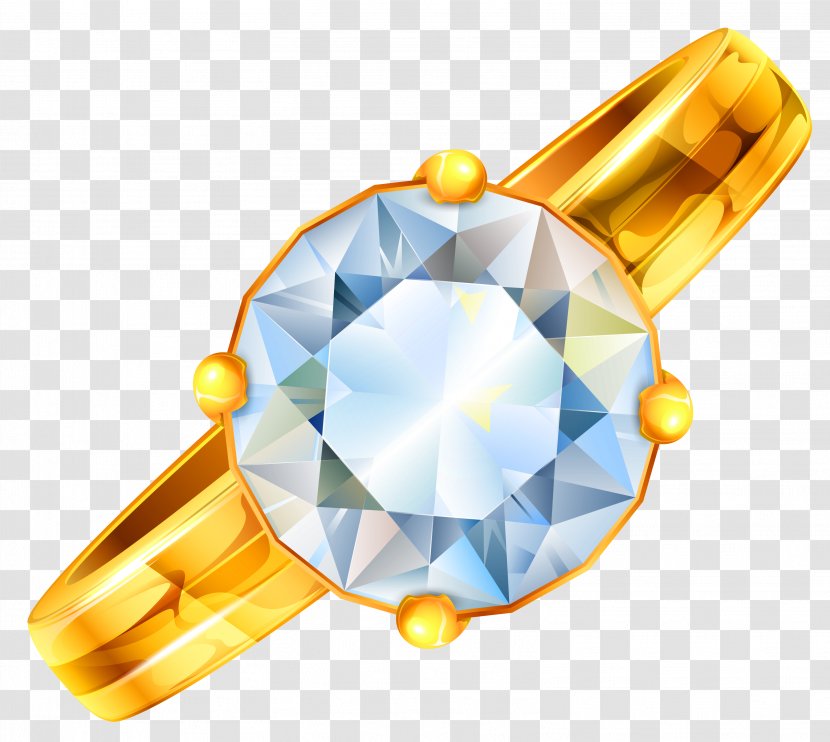Ring Diamond Jewellery Clip Art - Product Design - Gold With Clipart Transparent PNG