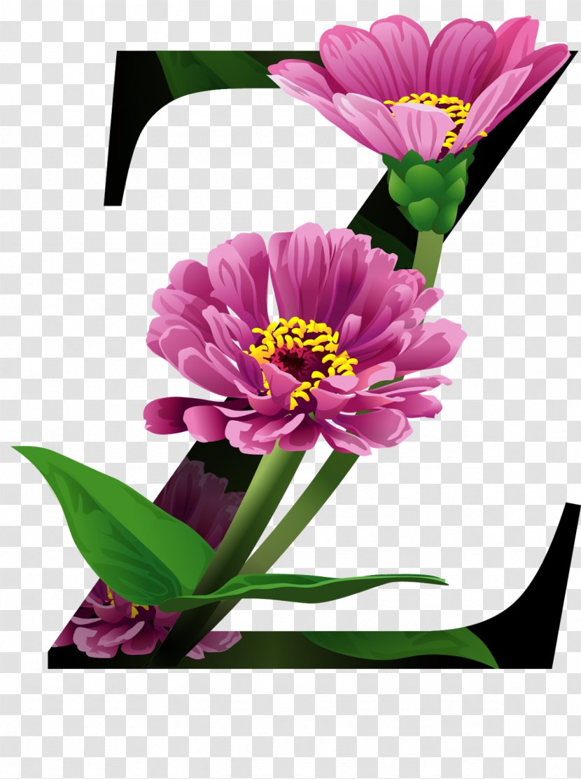 Letter Floral Design Alphabet - Royaltyfree Transparent PNG